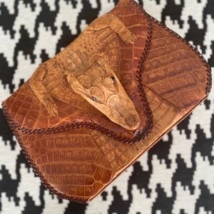 Rare Vintage 1950’s Crocodile Purse